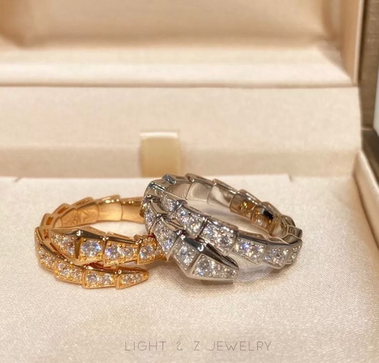 Cubic Zirconia แหวนแฟชั่น รูปงู ปรับได้ เครื่องประดับ สําหรับผู้หญิง คู่รัก ของขวัญ รูปที่ 8