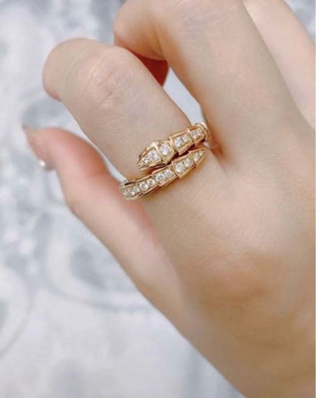 Cubic Zirconia แหวนแฟชั่น รูปงู ปรับได้ เครื่องประดับ สําหรับผู้หญิง คู่รัก ของขวัญ รูปที่ 13