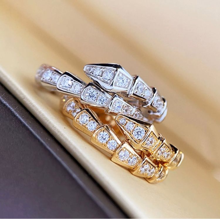 Cubic Zirconia แหวนแฟชั่น รูปงู ปรับได้ เครื่องประดับ สําหรับผู้หญิง คู่รัก ของขวัญ รูปที่ 7