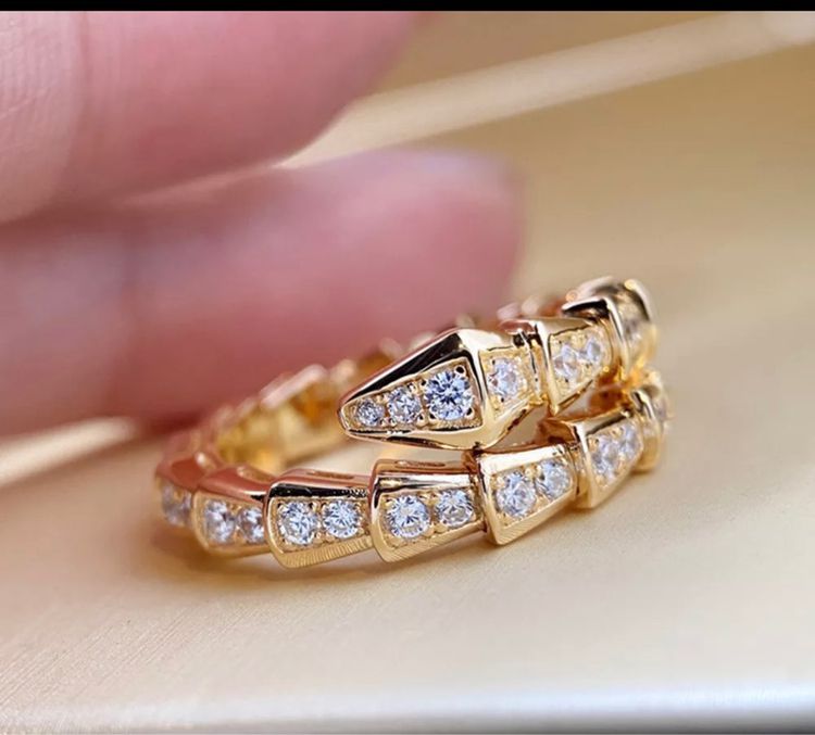 Cubic Zirconia แหวนแฟชั่น รูปงู ปรับได้ เครื่องประดับ สําหรับผู้หญิง คู่รัก ของขวัญ รูปที่ 5