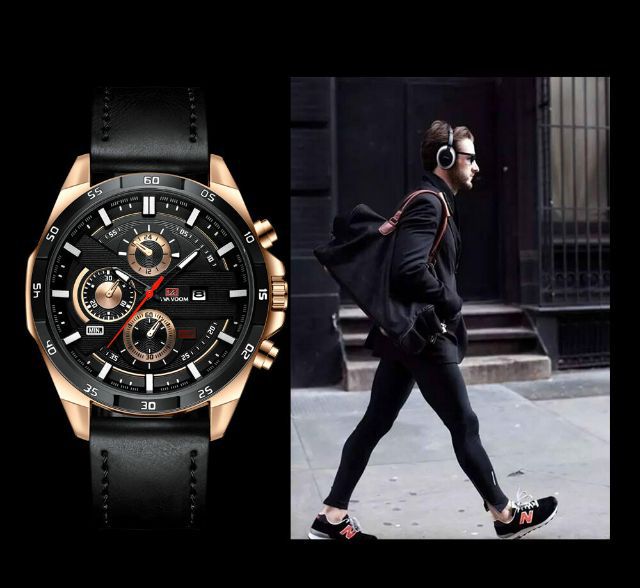 ซื้อ1 แถม1 VAVA VOOM นาฬิกาผู้ชาย  นาฬิกาข้อมือกีฬา สายหนัง ตัวเรือนสแตนเลส กันน้ำ พร้อมปฏิทิน นาฬิกาควอตซ์ คุณภาพดี รุ่นใหม่ในปี 2021 รูปที่ 6