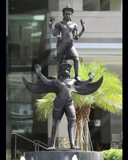 พระเทวรูปโบราณ พระนารายณ์ทรงสุบรรณ (ครุฑ) เนื้อสำริด สูง 6.5 นิ้ว เก่ามาก รูปที่ 9