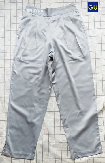 ส่งฟรี JTกางเกงผ้าซาตินเดรป GU -สีฟ้าอมเขียว ไซส์ M27-32" (สภาพเหมือนใหม่ ไม่ผ่านการใช้งาน) รูปที่ 2