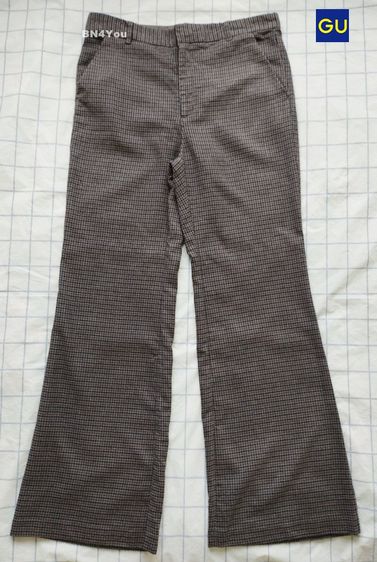 ส่งฟรี กางเกงขาบาน กางเกงขากว้าง GU -ลายชิโนริ ไซส์ L 31" (สภาพเหมือนใหม่ ไม่ผ่านการใช้งาน) รูปที่ 2