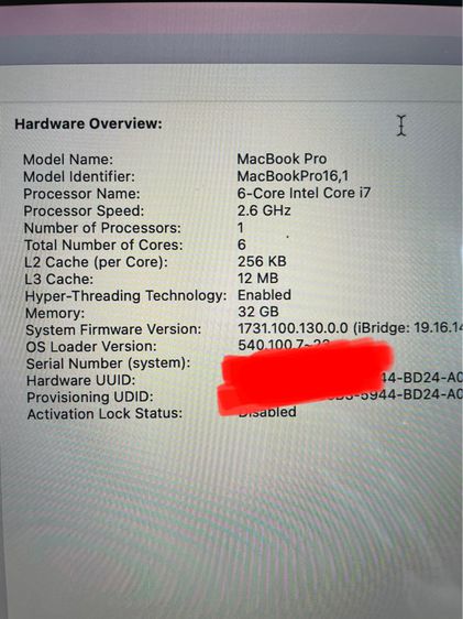 Macbook pro 16” Ram 32gb i7 (2020) รูปที่ 5