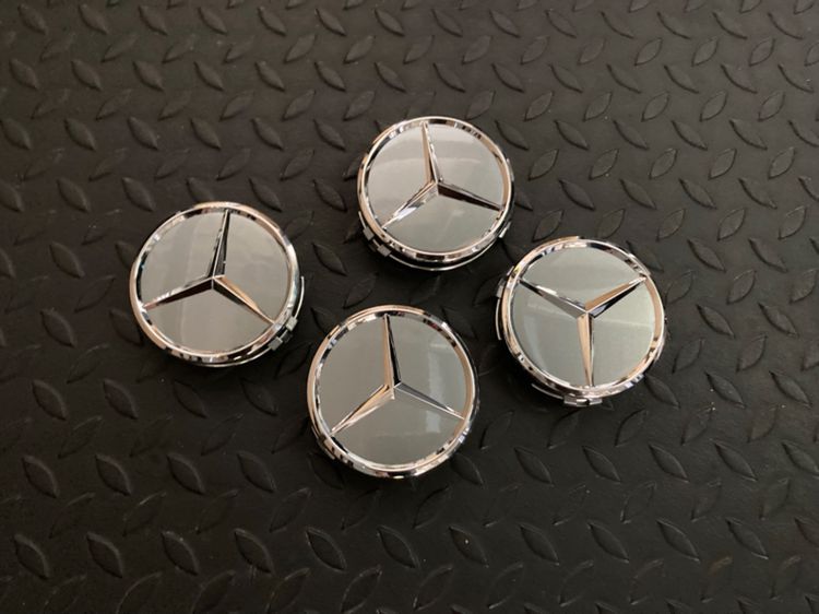 ฝาดุมล้อ Benz AMG Metallic Grey สีเทาเมทัลลิก ขนาดมาตรฐาน 7.5 เซนติเมตร และ สีStainless สีดำ ใส่ได้ทั้งล้อ AMG รูปที่ 2