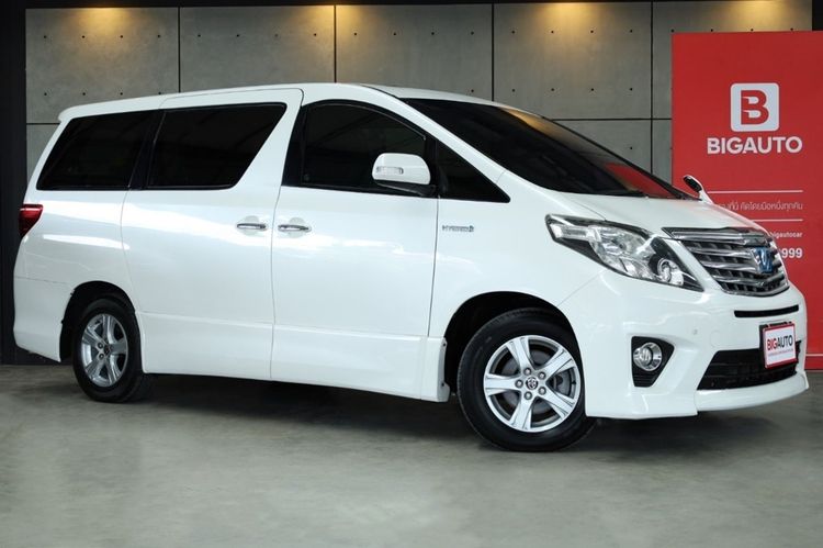 Toyota Alphard 2013 2.4 HV 4WD Van ไฮบริด ไม่ติดแก๊ส เกียร์อัตโนมัติ ขาว