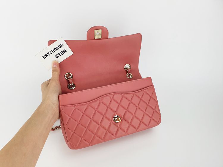 CHANEL CLASSIC VALENTINE CHARMS LIMITED EDITION 10" PINK LAMBSKIN LGHW รูปที่ 13
