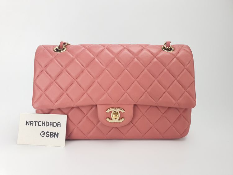 CHANEL CLASSIC VALENTINE CHARMS LIMITED EDITION 10" PINK LAMBSKIN LGHW รูปที่ 21