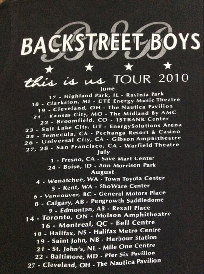 เสื้อวง Backstreetboy T Shirt Tour 2010 รูปที่ 6