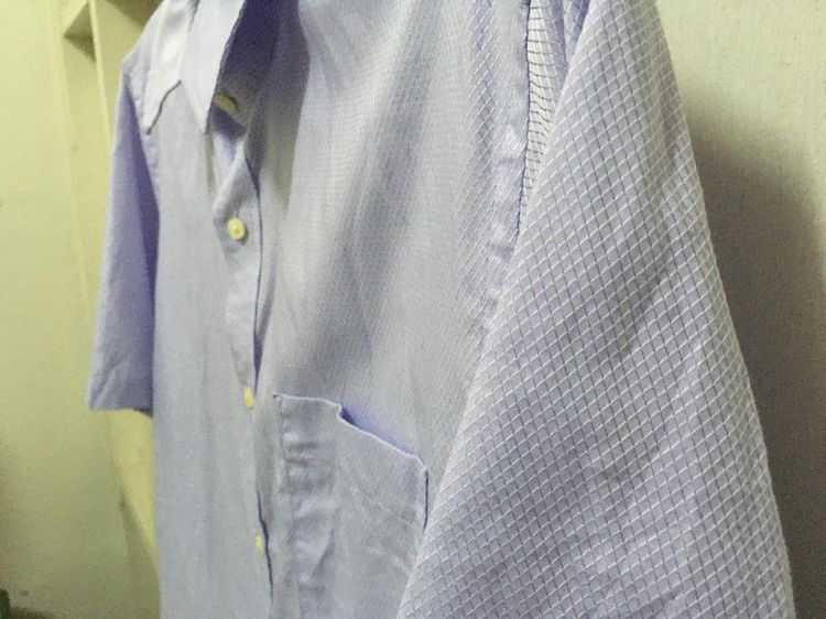 เสื้อเชิ้ต แขนสั้น dry easy care shirt แบรนด์ uniqlo สีม่วงอ่อน รูปที่ 5