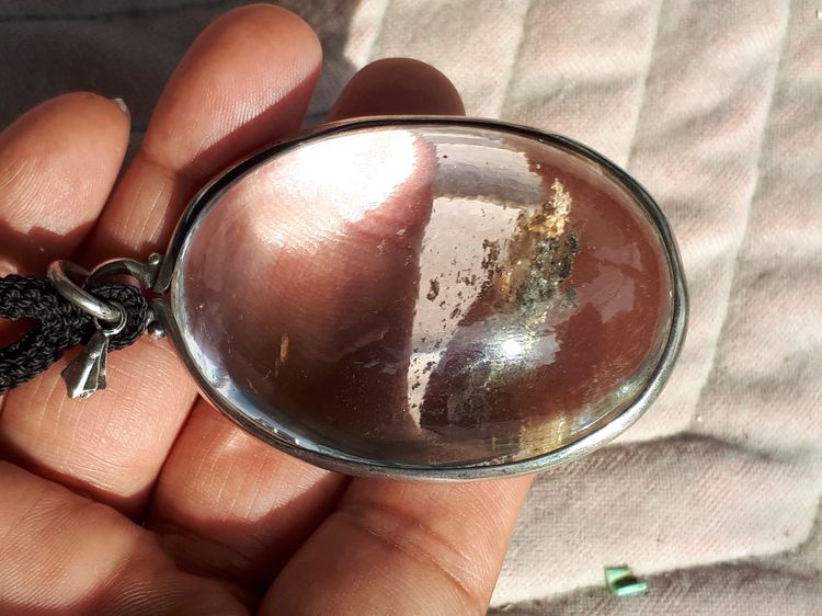 แก้วโป่งข่ามนำโชค ชนิดแก้วปวกหลากสี ทองนาคเงินดำม่วงขาว ขนาดใหญ่มาก มีน้ำหนัก สวย สมบูรณ์ เก่า แท้ หายาก เลี่ยมเงินแท้  แก้วโป่งข่าม สุดยอดข รูปที่ 7