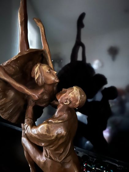 Couple Ballet Dancers Elegant Ballerina Brass  รูปปั้นคู่เต้นบัลเล่ห์ทองเหลือง รูปที่ 4