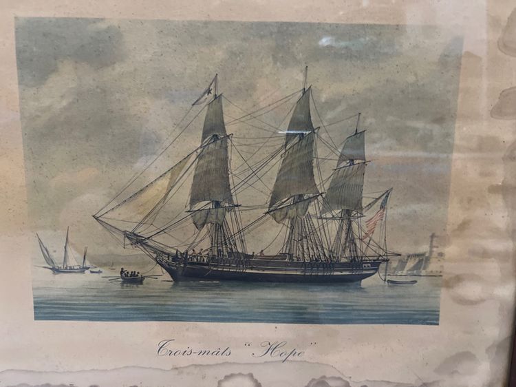 ภาพเขียนลายเส้นกรอบไม้สักเก่า รูปที่ 4