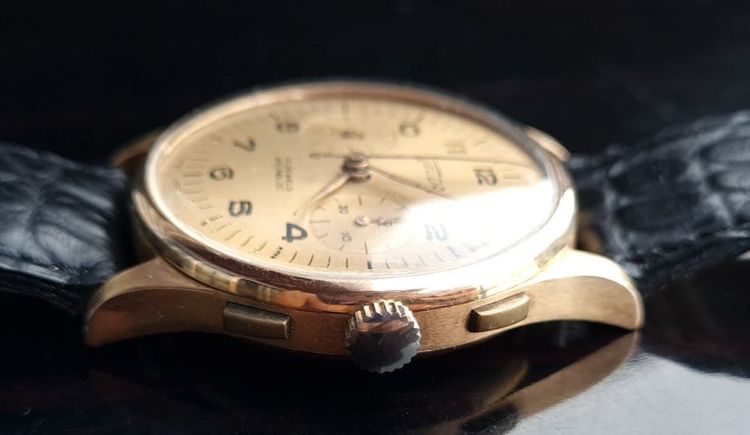 นาฬิกาวินเทจสวิสจับเวลา 2วง ยี่ห้อ TELDA ทำคำแท้ 18K 750 สวยๆ รูปที่ 5
