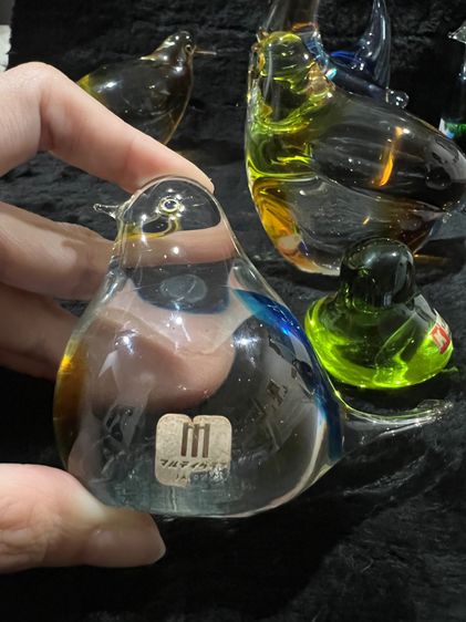 หงส์ และ นก แก้ว งานแก้วเป่างานbrand from Japan set 7 ตัว รูปที่ 8