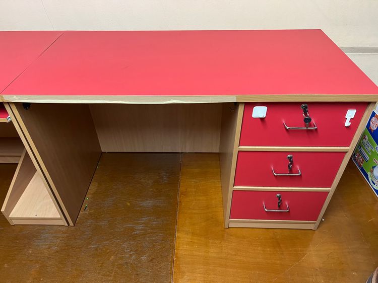 โต๊ะทำงาน ไม้ แดง ชุดโต๊ะกึ่งเคาน์เตอร์ 2 ชิ้น 