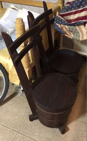 ชุดโต๊ะเก้าอี้ถังไม้สักแท้  รูปที่ 2