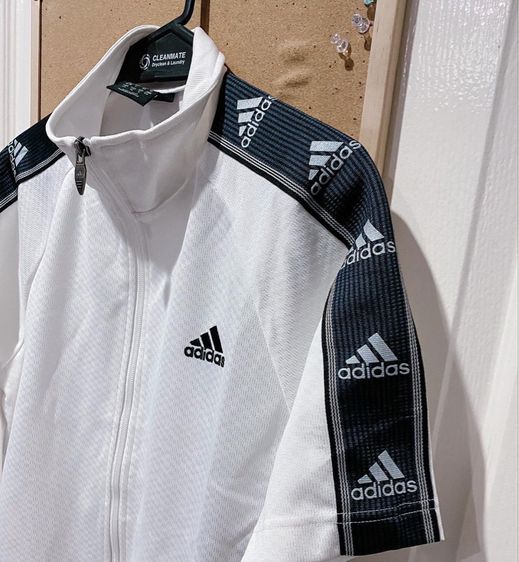 เสื้อวอร์มสีขาวแขนสั้น แบรนด์ addidas climalite รูปที่ 4