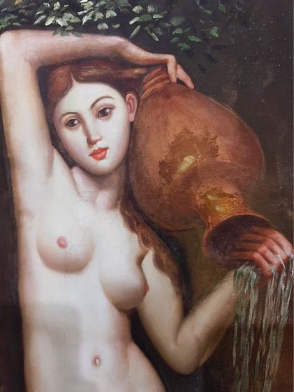 ภาพนูด สีน้ำมัน งานยุโรปนำเข้า กรอบไม้จริง  รูปที่ 5