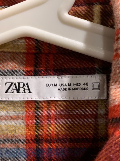 Zara flannel shirt made in Morocco รูปที่ 3