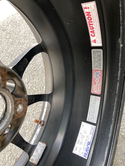 ล้อ Forged RAYS แท้ รุ่นยอดฮิต CE28 Volk Racing รุ่นสีดำด้าน มือสอง 15 นิ้ว ล้อปี 2008 4 รู 100 ยาง 195 55 15 รูปที่ 6