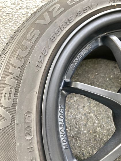 ล้อ Forged RAYS แท้ รุ่นยอดฮิต CE28 Volk Racing รุ่นสีดำด้าน มือสอง 15 นิ้ว ล้อปี 2008 4 รู 100 ยาง 195 55 15 รูปที่ 14