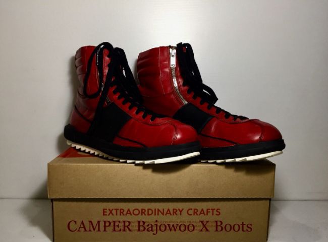 รองเท้าบู๊ท UK 9 | EU 43 1/3 | US 9.5 แดง CAMPER Boots 43EU(28.0cm) ของแท้ มือ 2 สภาพใกล้เคียงของใหม่ รุ่น Bajowoo X, รองเท้าบู้ท CAMPER หนังแท้ พื้นเต็ม Original ไม่มีตำหนิใดๆ