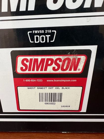 หมวกกันน๊อค Simpson Ghost Bandit Dual Visor “สีดำเงา” size 2XL รูปที่ 2