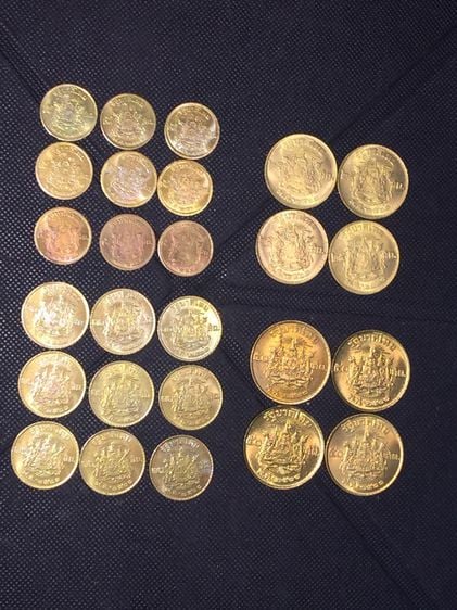 เหรียญไทย เหรียญหมุนเวียน 5,10,25,50 สตางค์ ปี2500 ไม่ผ่านใช้