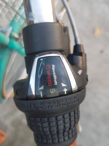 จักรยานแม่บ้าน ญี่ปุ่น คุณภาพดี ทรงวินเทจ เฟรมเหล็ก Hiten สีเขียวมี้นท์ เกียร์ชิมาโน 6 สปีด ตะกร้าหน้าสแตนเลสอย่างดี ไฟดุมหน้าแบบออโต้อย่างด รูปที่ 8