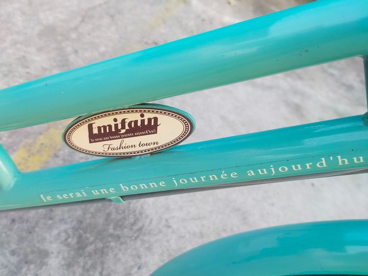 จักรยานแม่บ้าน ญี่ปุ่น คุณภาพดี ทรงวินเทจ เฟรมเหล็ก Hiten สีเขียวมี้นท์ เกียร์ชิมาโน 6 สปีด ตะกร้าหน้าสแตนเลสอย่างดี ไฟดุมหน้าแบบออโต้อย่างด รูปที่ 7