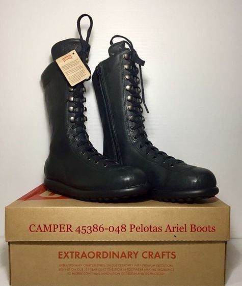รองเท้าบูท UK 2.5 | EU 35 | US 4.5 ดำ CAMPER Boots 35EU(22.7cm) ของแท้ ใหม่มือ 1 รุ่น Pelotas Ariel, รองเท้าบู้ท CAMPER หนังแท้ ของใหม่ ป้ายโลโก้แตก โลโก้ส้นเท้าเก็บซ่อมอย่างดี