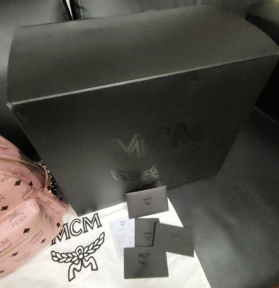 MCM Pink Mini Stark Backpack รูปที่ 9