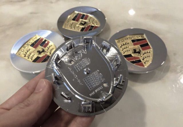 โลโก้ฝาโปรงหน้า ฝาล้อ Porsche 75 mm. Chrome ใส่ล้อ Porsche Panamera Cayenne Cayman Macan Boxster 911 รูปที่ 7