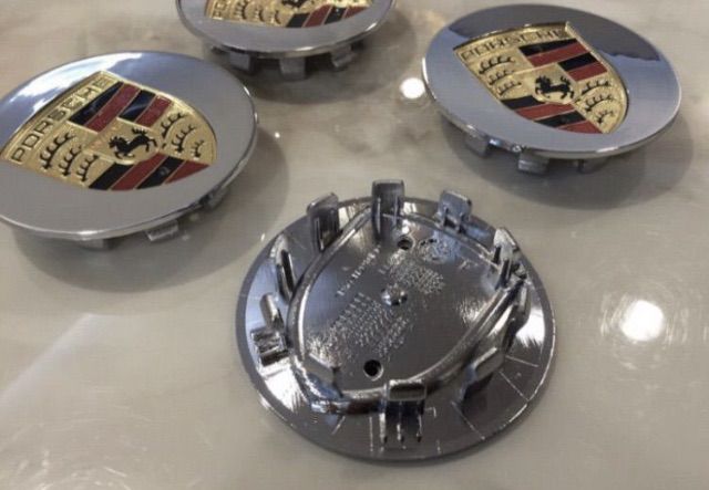 โลโก้ฝาโปรงหน้า ฝาล้อ Porsche 75 mm. Chrome ใส่ล้อ Porsche Panamera Cayenne Cayman Macan Boxster 911 รูปที่ 6