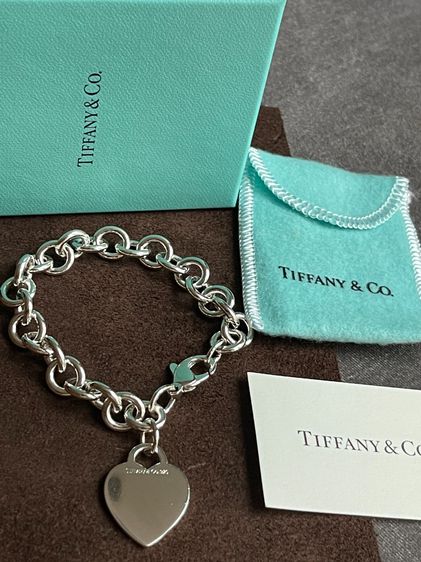 Tiffany and Co. แท้ ข้อมือ Chain bracelet พร้อมจี้รูปหัวใจ อุปกรณ์ครบครับ +++ รูปที่ 2