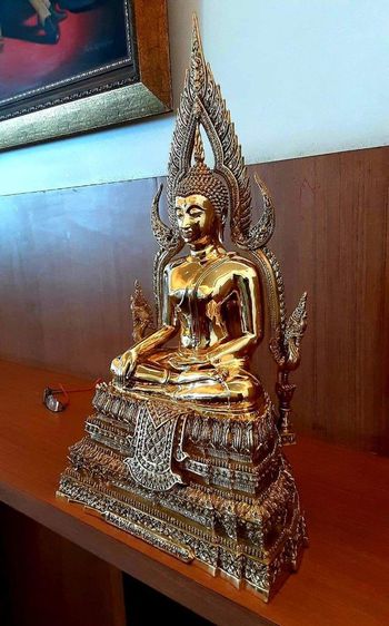 สมเด็จองค์ปฐม หน้าตัก10นิ้ว วัดพุทธพรหมยาน เหนื้อทองเหลืองปัดเงาสวยงามมาก รูปที่ 13