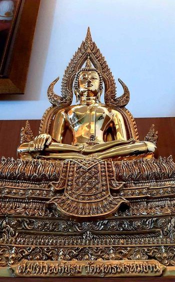 สมเด็จองค์ปฐม หน้าตัก10นิ้ว วัดพุทธพรหมยาน เหนื้อทองเหลืองปัดเงาสวยงามมาก รูปที่ 14