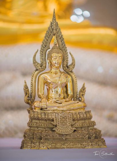 สมเด็จองค์ปฐม หน้าตัก10นิ้ว วัดพุทธพรหมยาน เหนื้อทองเหลืองปัดเงาสวยงามมาก รูปที่ 9