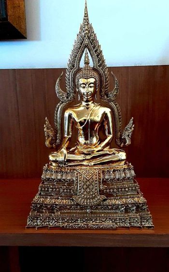 สมเด็จองค์ปฐม หน้าตัก10นิ้ว วัดพุทธพรหมยาน เหนื้อทองเหลืองปัดเงาสวยงามมาก รูปที่ 7