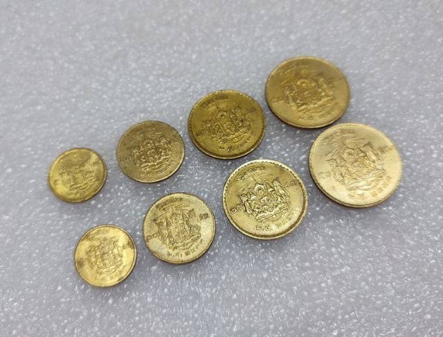 เหรียญไทย เหรียญกษาปณ์พระบรมรูป-ตราแผ่นดิน ปีพ.ศ. 2493 รวม 8 เหรียญ (ชุดที่ 2)