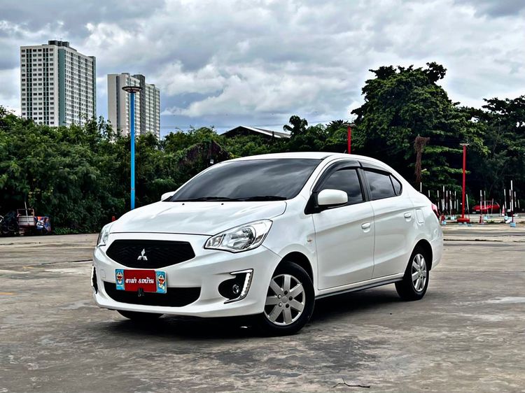 Mitsubishi Attrage 2019 1.2 GLX Sedan เบนซิน ไม่ติดแก๊ส เกียร์อัตโนมัติ ขาว