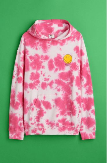 hm x smile limited Man Relaxed Fit Patterned hoodie