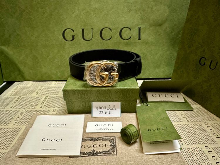 เข็มขัด Gucci GG Belt มือ1 3Cm Size 80 เอว 26-33 อุปกรณ์ครบครับ