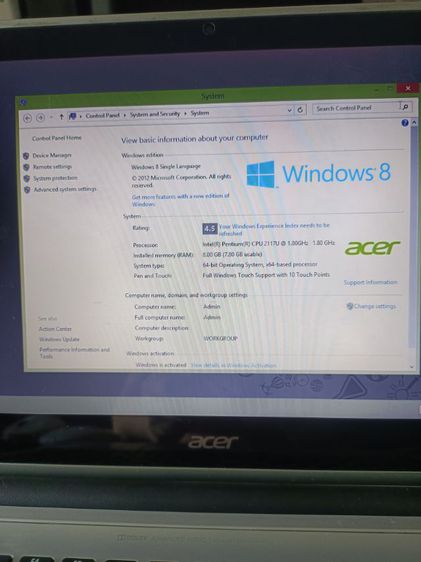 ขาย Notebook Acer Aspire V5-431P-2174 14นิ้ว จอทัชสกีน พร้อมของแถม ราคา 3500  บาท รูปที่ 5