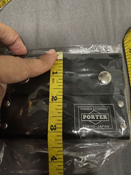 Porter Delight Wallet - Black Cowhide Leather & Nylon Tape Compact Wallet - View #2