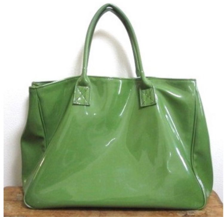 กระเป๋าถือสีเขียวขนาดใหญ่ tote bag รูปที่ 1
