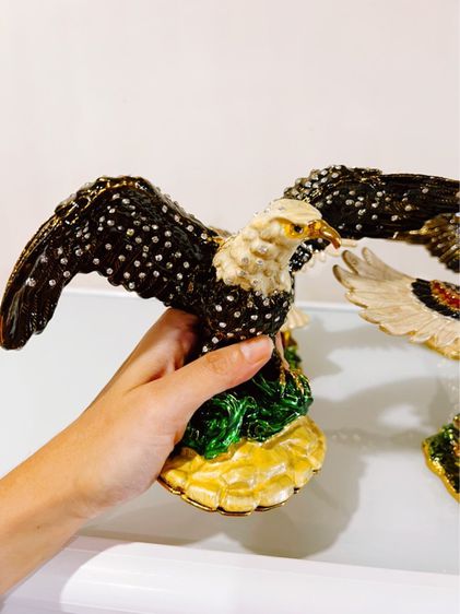 ขายเหมากล่องโลหะใส่ของนกอินทรีย์  งานItaly นำเข้า 6 ตัว รูปที่ 3