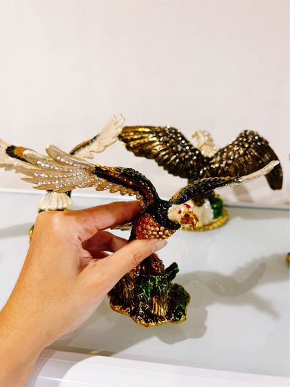 ขายเหมากล่องโลหะใส่ของนกอินทรีย์  งานItaly นำเข้า 6 ตัว รูปที่ 4